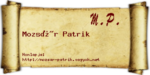 Mozsár Patrik névjegykártya