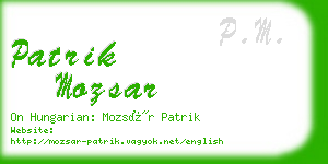 patrik mozsar business card
